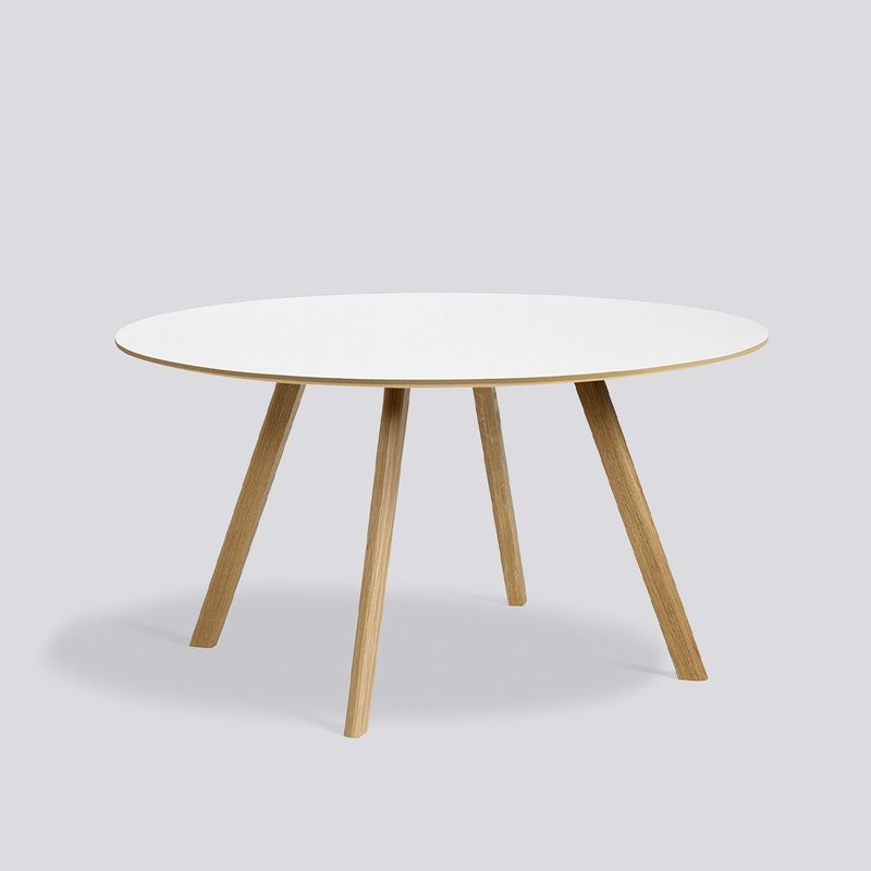HAY CPH25 matbord, White laminate/Lacquered oak