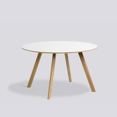 HAY CPH25 matbord, White laminate/Lacquered oak