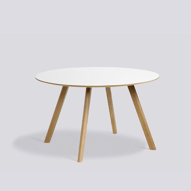HAY CPH25 matbord, White laminate/Lacquered oak
