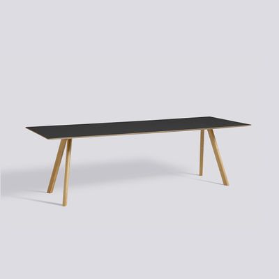 HAY CPH30 matbord, Black linoleum/Lacquered oak