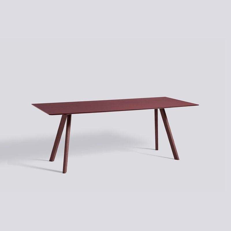 HAY CPH30 matbord, Burgundy linoleum/Bordeaux oak