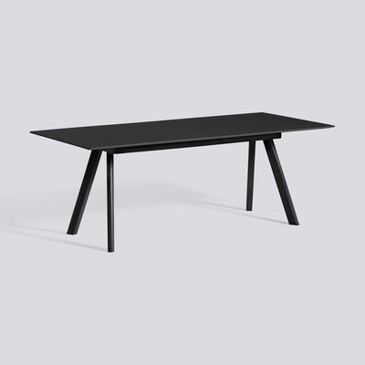 HAY CPH30 utdragbart matbord, Black linoleum/Black oak