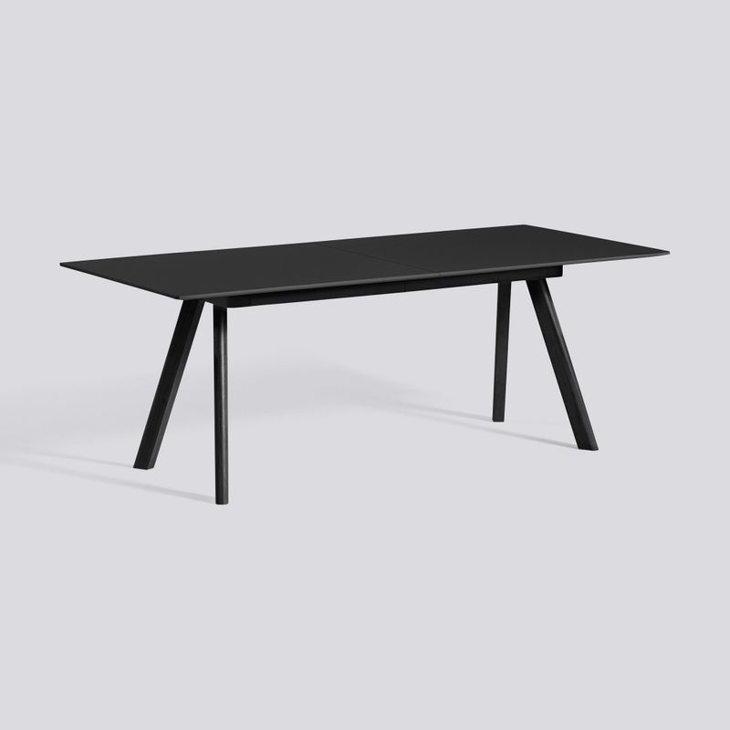 HAY CPH30 utdragbart matbord, Black linoleum/Black oak