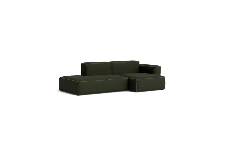 HAY Mags Soft Low Armrest soffa 2,5-sits kombination 3 höger, Maglia Dark green