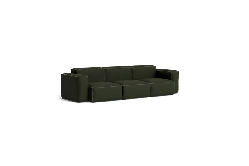 HAY Mags Soft Low Armrest soffa 3-sits kombination 1, Maglia Dark green