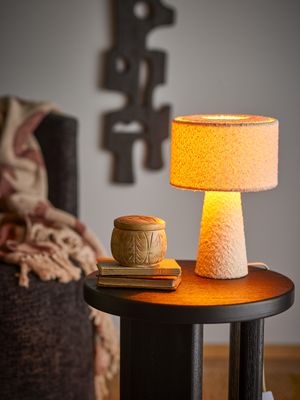 Bloomingville Emmie Bordslampa, Vit, Polyester, Ø20xH30 cm