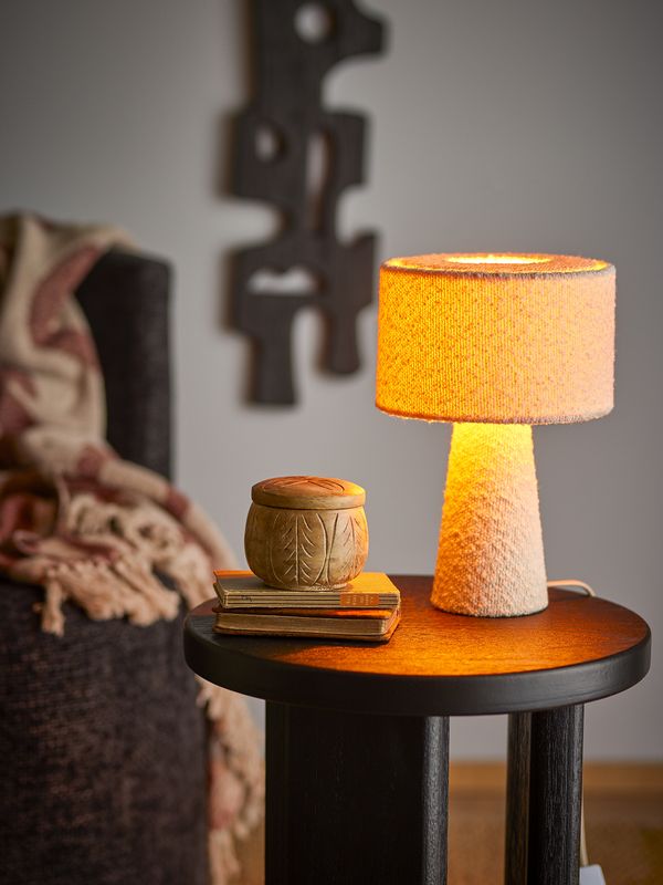 Bloomingville Emmie Bordslampa, Vit, Polyester, Ø20xH30 cm