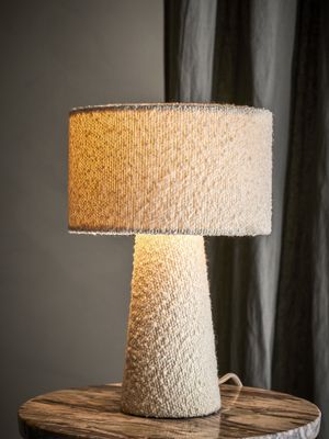 Bloomingville Emmie Bordslampa, Vit, Polyester, Ø20xH30 cm