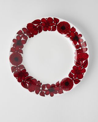Gustavsbergs Porslinsfabrik Röd Aster tallrik 28 cm med bräm