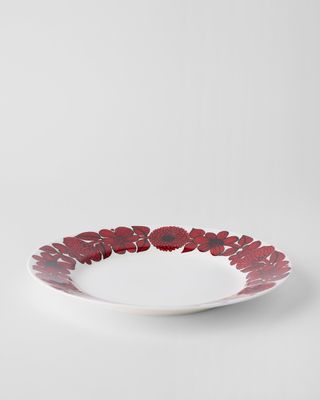 Gustavsbergs Porslinsfabrik Röd Aster tallrik 28 cm med bräm