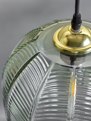Bloomingville Adar Taklampa, Grön, Glas, Ø22xH20 cm