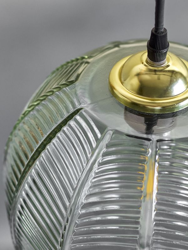 Bloomingville Adar Taklampa, Grön, Glas, Ø22xH20 cm