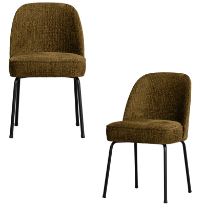 WOOOD Vogue Matstol i Strukturerad Sammet - Mässing, 2 st