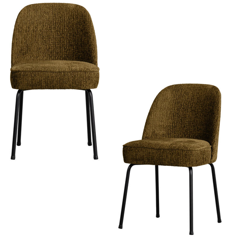 WOOOD Vogue Matstol i Strukturerad Sammet - Mässing, 2 st