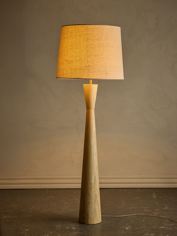 Bloomingville Leonor Golvlampa, Natur, Gummiträ, Ø45xH130 cm