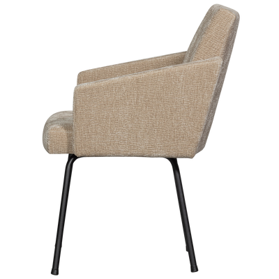 WOOOD Mount Matstol med Armstöd i 3D Chenille Sand 2 st