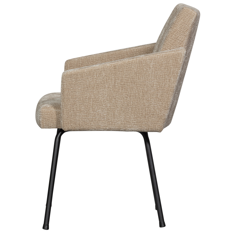 WOOOD Mount Matstol med Armstöd i 3D Chenille Sand 2 st