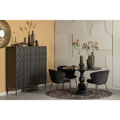 WOOOD Blanco Rund Matbord Ø120 cm Mangoträ Svart