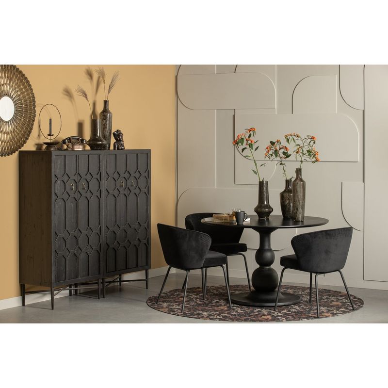 WOOOD Blanco Rund Matbord Ø120 cm Mangoträ Svart