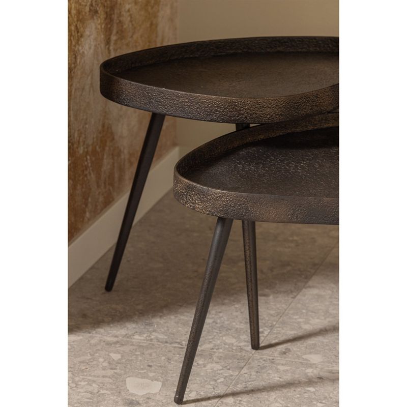 WOOOD Crude Sidobordset i Antik Brons - Set om 2