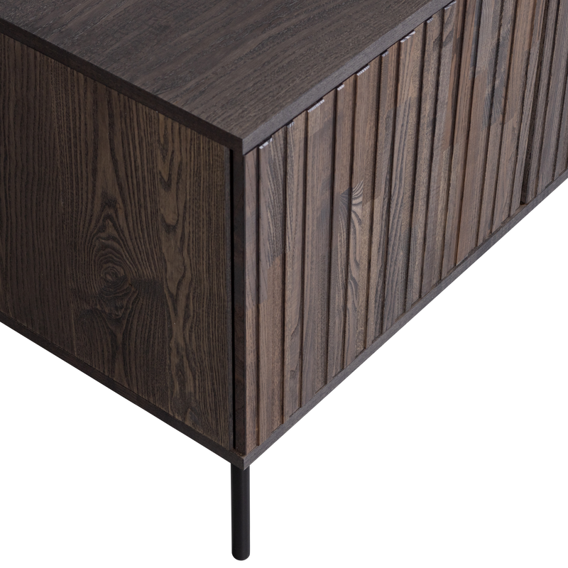 WOOOD New Gravure TV-bänk 150 cm i askfanér, espresso