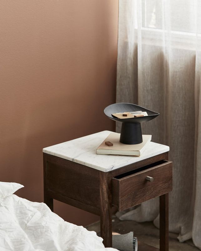 Nordal BILLE nattduksbord - trä/marmor