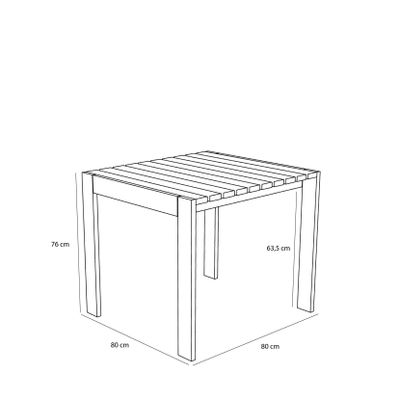 Hübsch Haus Utematbord Litet Brun 80x80xh76cm