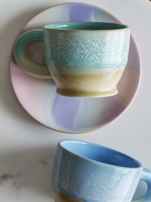Bloomingville Safie Mugg, Grön, Stengods - 12-pack