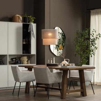 WOOOD Romee Organisk Spegel i Metall Svart 100x70 cm