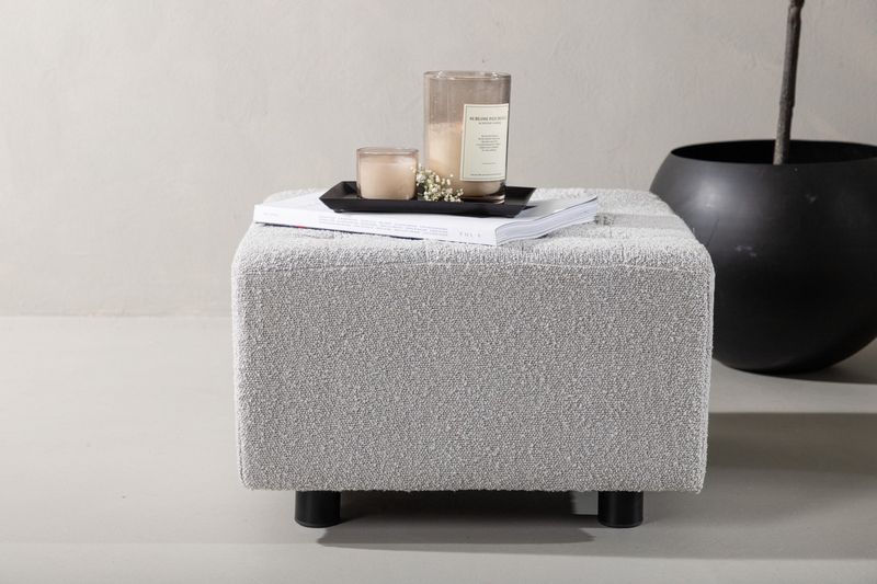 Venture Home Bowie Puff 51 x 32 x 51 Ljusgrå