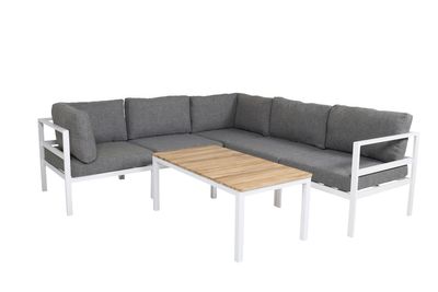 Venture Home Brasilia & Copacabana Soffbord 110 x 60 Natur + Soffmoduler Vit