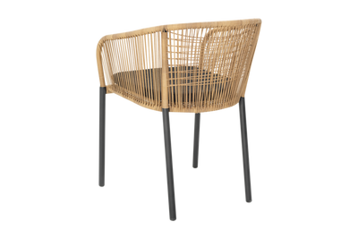 Brafab Delta Stol Antracit / Natural Wicker / Teddy Black