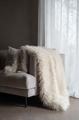 Fondaco Curly Pläd Offwhite 120x150 cm