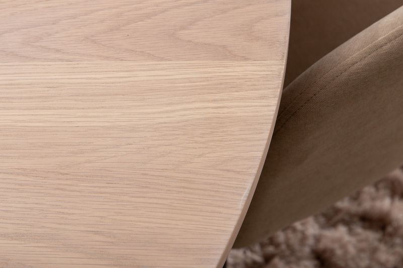 Venture Home Berit & Bianca 4 st Matstolar Beige + Runt Matbord ⌀110 Vitputsad