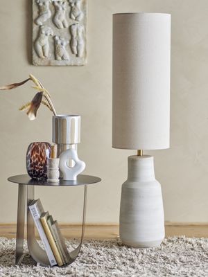 Bloomingville Linetta Golvlampa, Vit, Stengods, Ø28xH113 cm