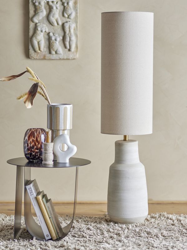 Bloomingville Linetta Golvlampa, Vit, Stengods, Ø28xH113 cm
