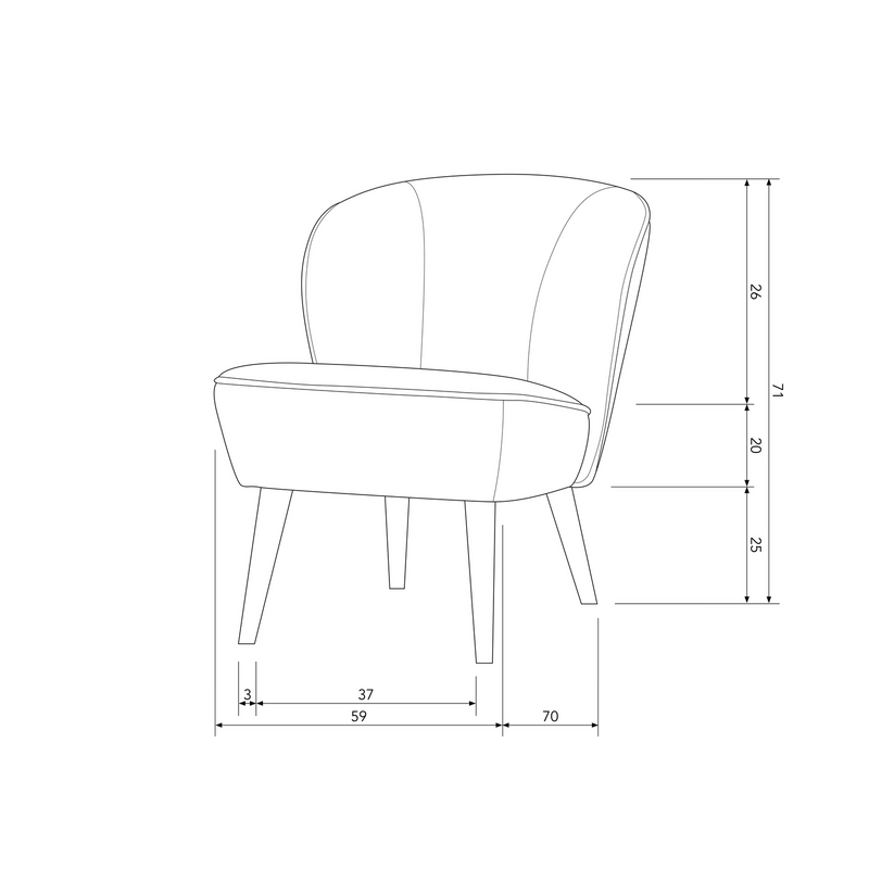 WOOOD Sara Fåtölj Sammet Khaki