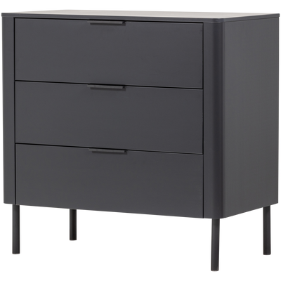 WOOOD Gunnar Byrå med Lådor i Matt Svart Furu