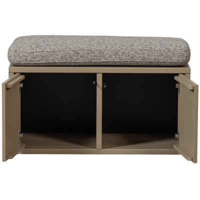 WOOOD Turner Förvaringsbänk i Furu med Khakifärgad Sittkudde