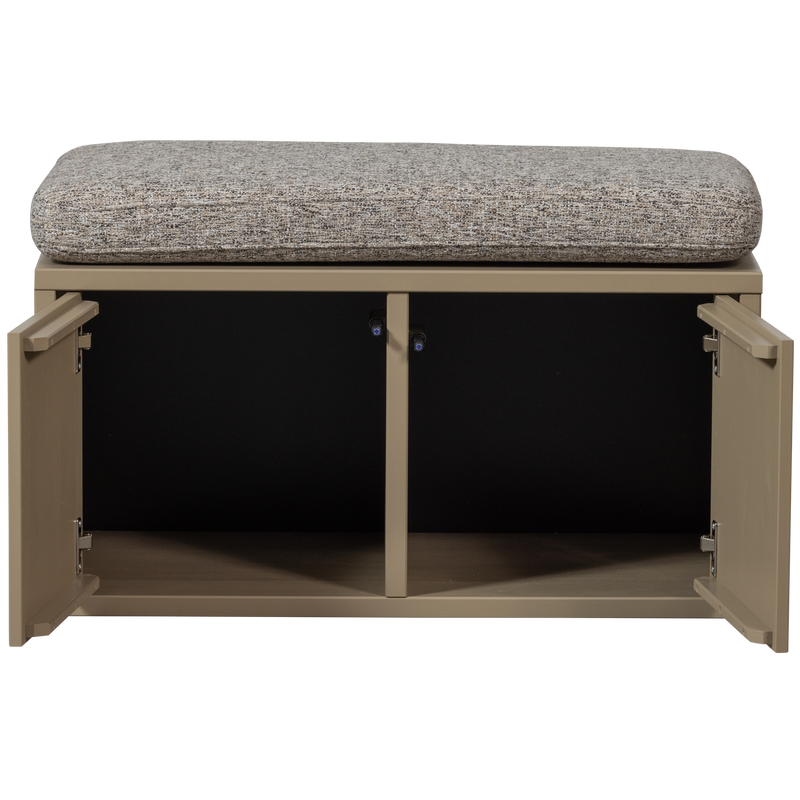 WOOOD Turner Förvaringsbänk i Furu med Khakifärgad Sittkudde