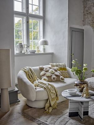 Bloomingville Emmie Golvlampa, Natur, Linne, Ø28xH120 cm