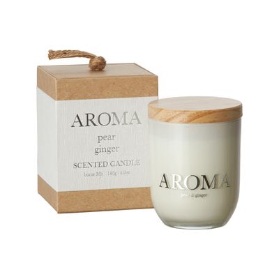 Affari of Sweden AROMA Doftljus S Pear & ginger, Brun/vit