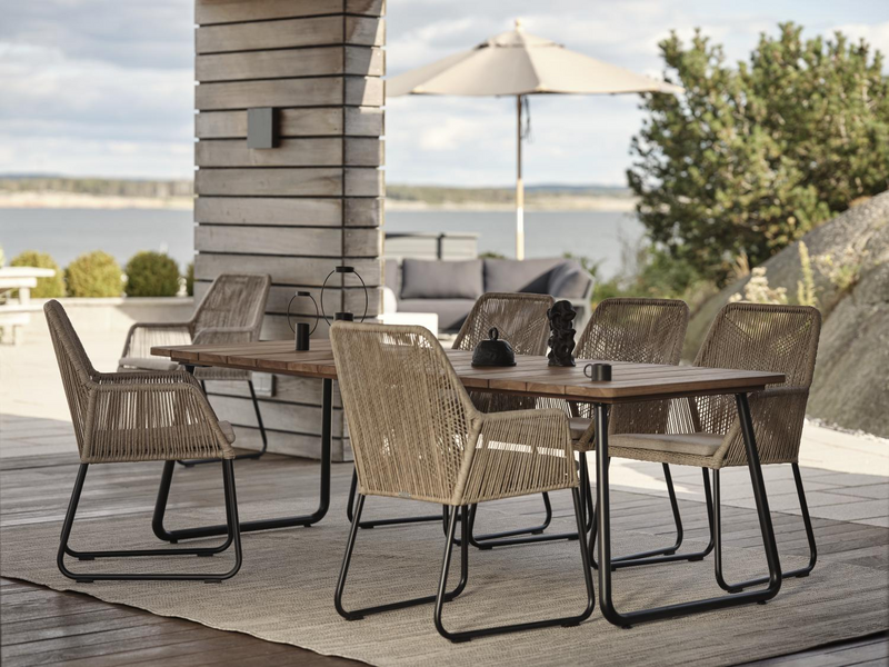 Brafab Nolli Matbord 90x225 cm Svart/Teak