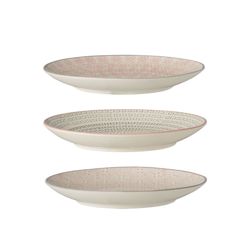 Bloomingville Cécile Tallrik, Rose, Stengods - 12-pack