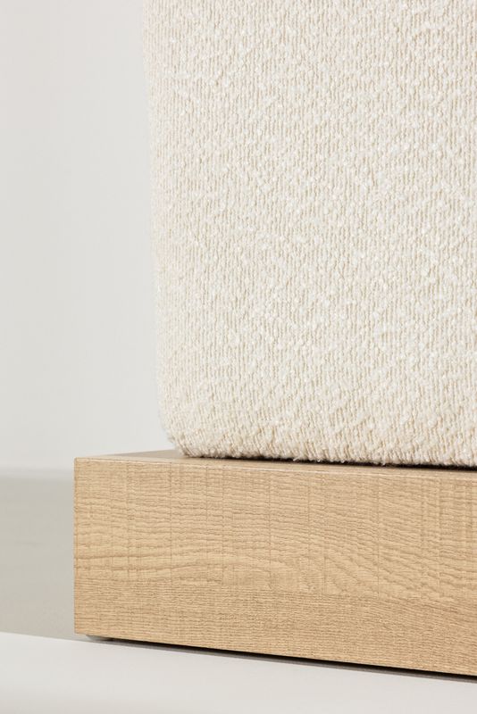 Venture Home Ivy Ottoman - Modern Sittpuff i Vit Bouclé