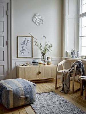 Bloomingville Sumner Illustration med Ram, Blå, Granträ