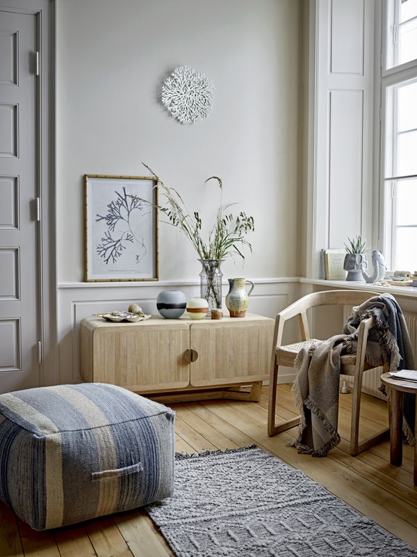 Bloomingville Sumner Illustration med Ram, Blå, Granträ