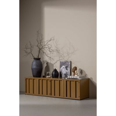 WOOOD LEVEL TV-bänk i Metall, Honungsgul 44x160 cm