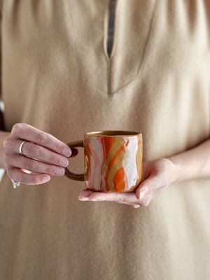 Bloomingville Ninka Mugg, Orange, Stengods - 6-pack