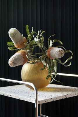 Hübsch Wave serveringsvagn terrazzo/nickel 50 x 49 x H62 cm